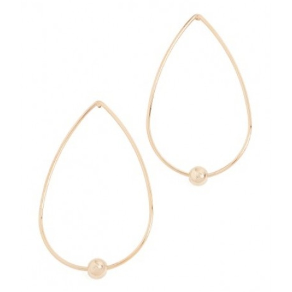 NWOT Cloverpost Gold Halt Hoop Earrings
